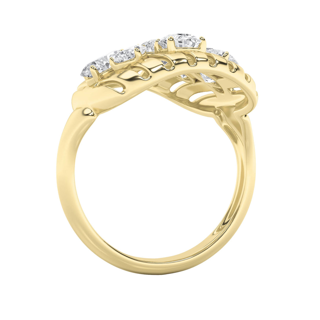 2CTW Round Shaped Lab Grown Diamond (F/VS) Fashion Ring in 14K Gold
