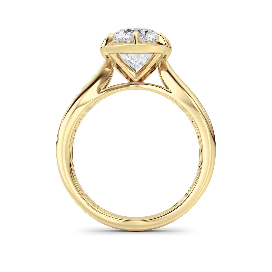 3CTW Elongated Cushion Shaped Lab Grown Diamond (F/VS) Ring in 14K Yellow Gold