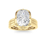 Load image into Gallery viewer, 3CTW Elongated Cushion Shaped Lab Grown Diamond (F/VS) Ring in 14K Yellow Gold
