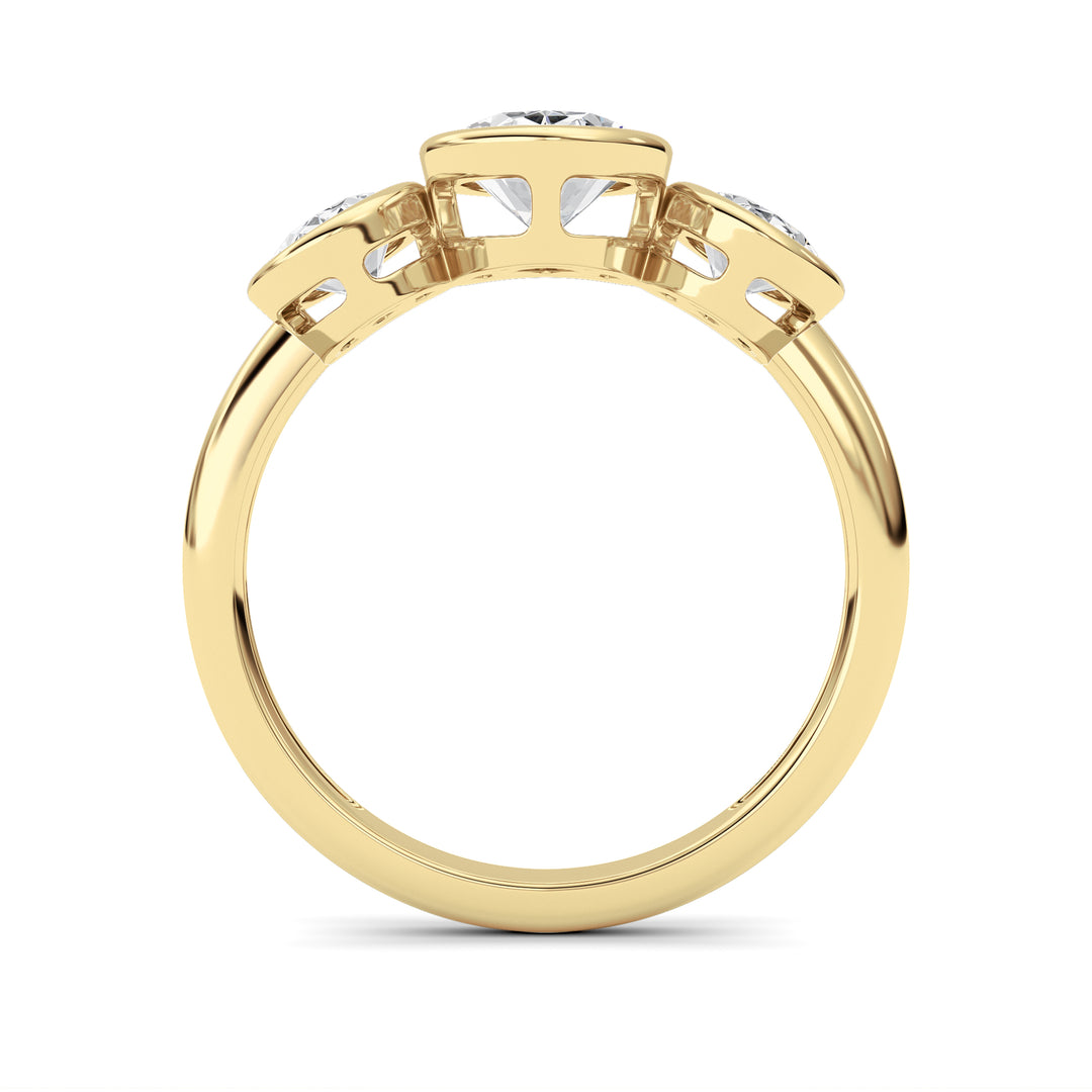 2CTW Oval Shaped Lab Grown Diamond (F/VS) Ring in 14K Yellow Gold
