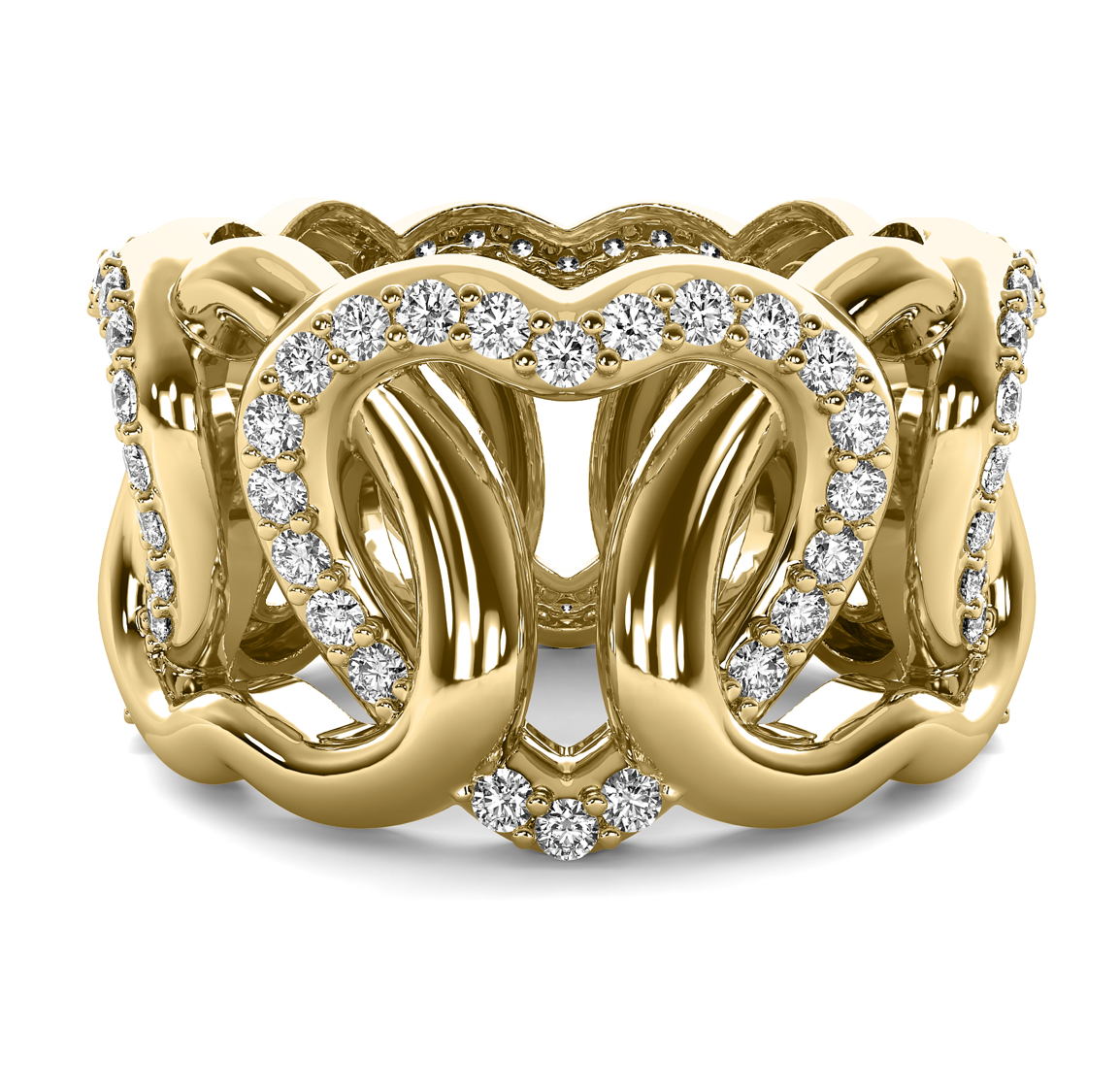 Heart design diamond cigar band