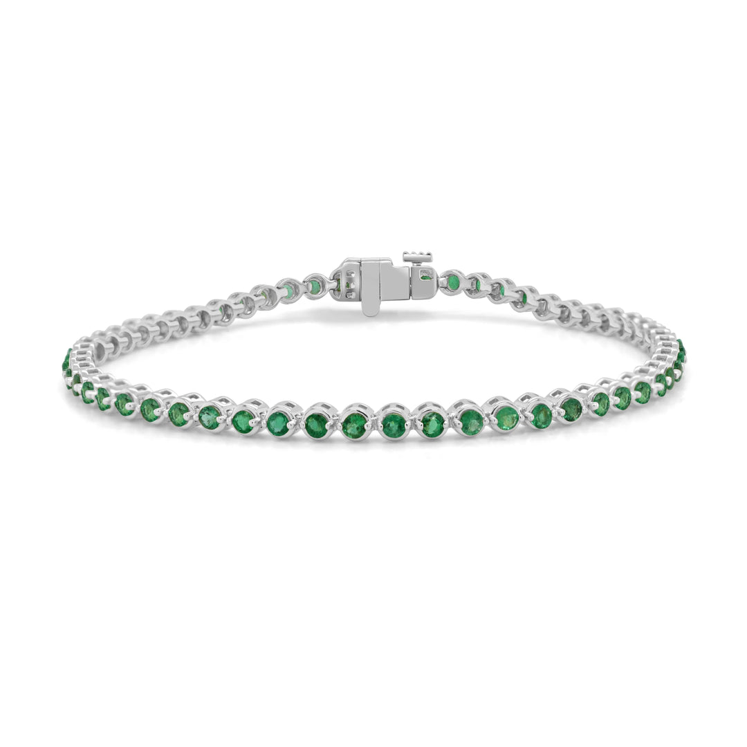 Circle Emerald Bezel Bracelet