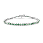 Load image into Gallery viewer, Circle Emerald Bezel Bracelet

