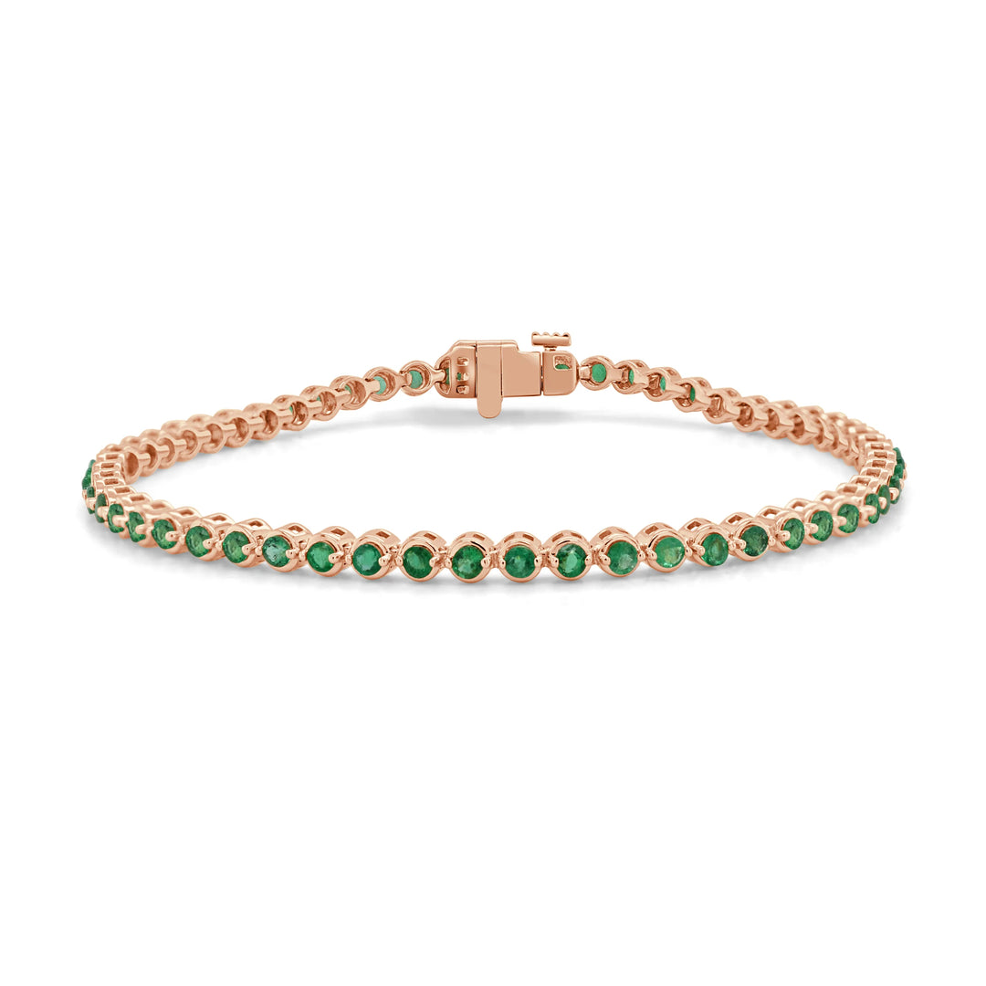 Circle Emerald Bezel Bracelet