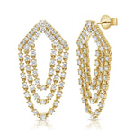 Load image into Gallery viewer, Glorious Layered Diamond Drop Chain Earrings
