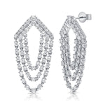 Load image into Gallery viewer, Glorious Layered Diamond Drop Chain Earrings
