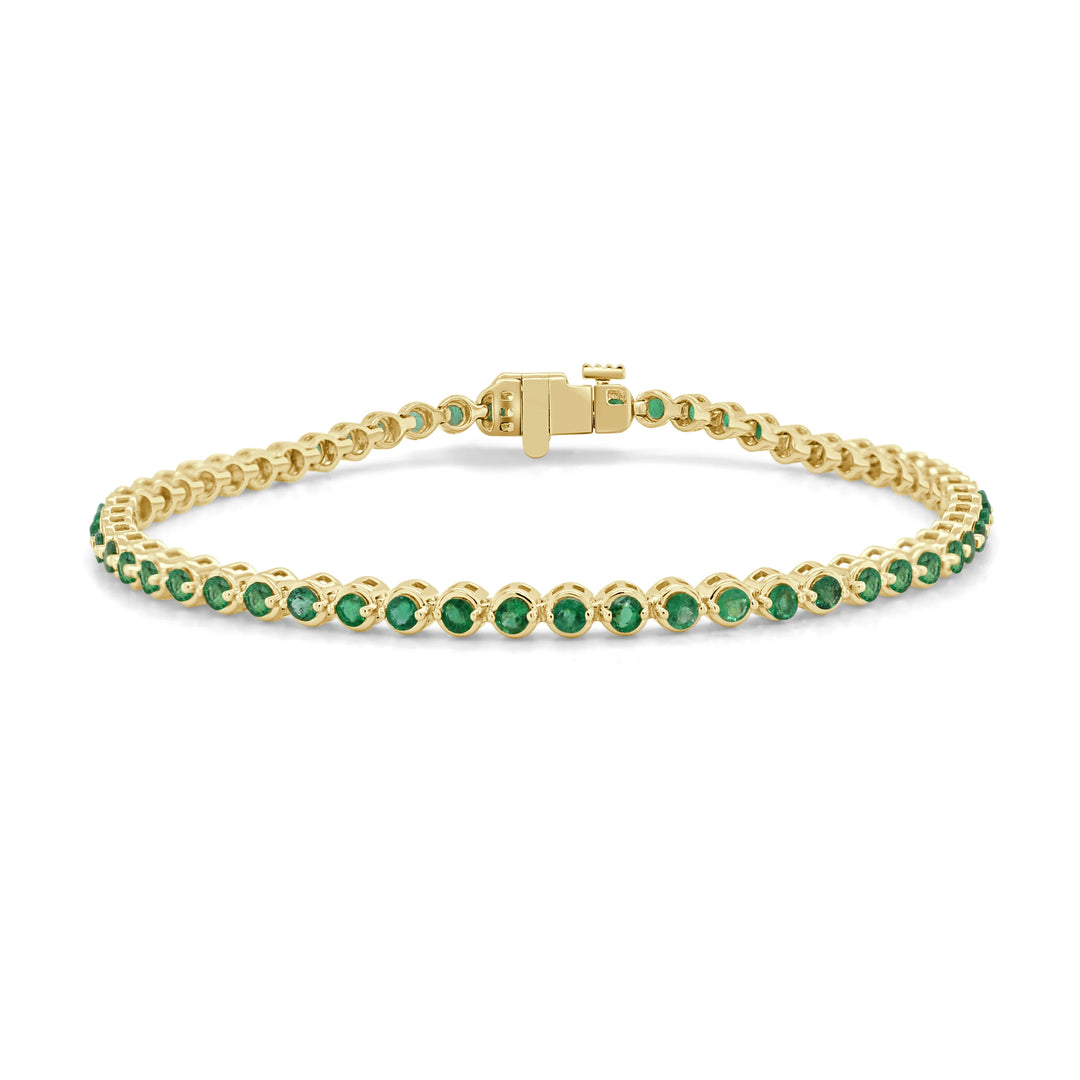 Circle Emerald Bezel Bracelet