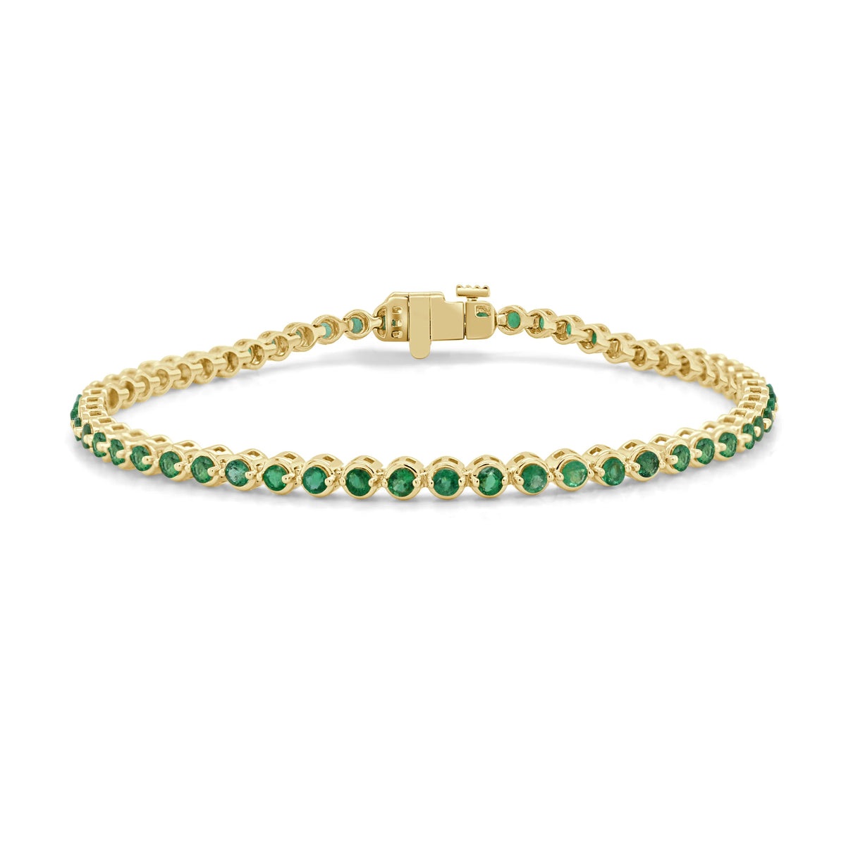 Circle emerald bezel bracelet