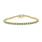 Load image into Gallery viewer, Circle Emerald Bezel Bracelet
